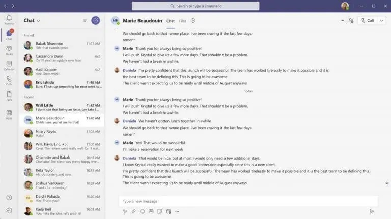 Microsoft Teams estrenará un modo compacto para chats