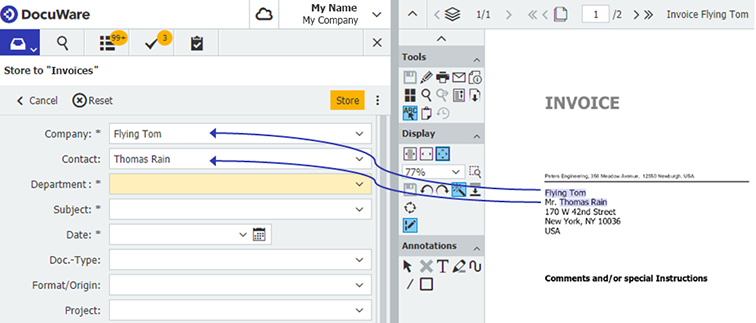 One Click Indexing - DocuWare